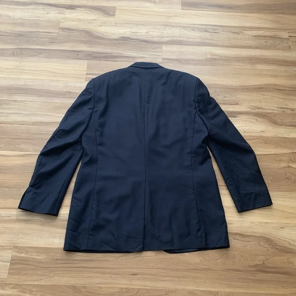Lauren Ralph Lauren Wool 2 Button Blazer Sport Coat Jacket 42 L Midnight Blue